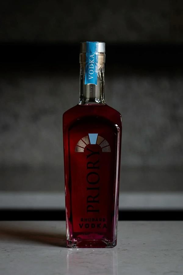 Priory Rhubarb Vodka - 700ml Bottle | Potato-Based Spirit | 31% ABV