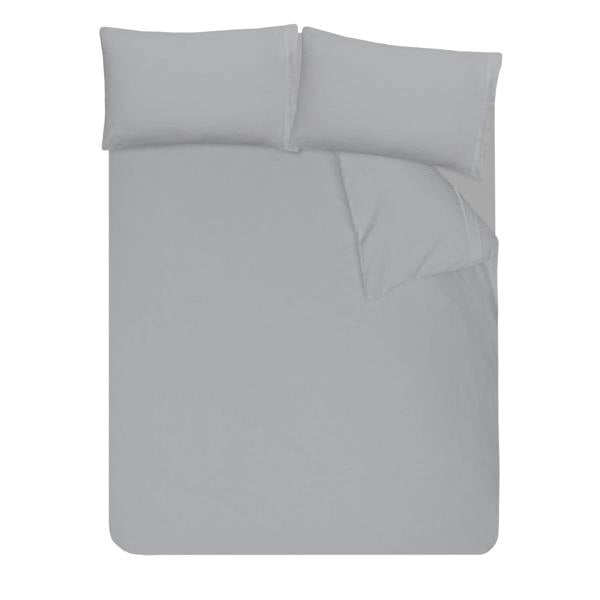 Smart Living Waffle Duvet Cover With Pillowcases - Grey