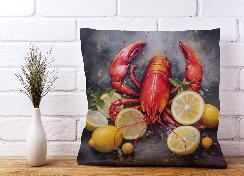 Warren Reed Lobster And Lemons Cushions