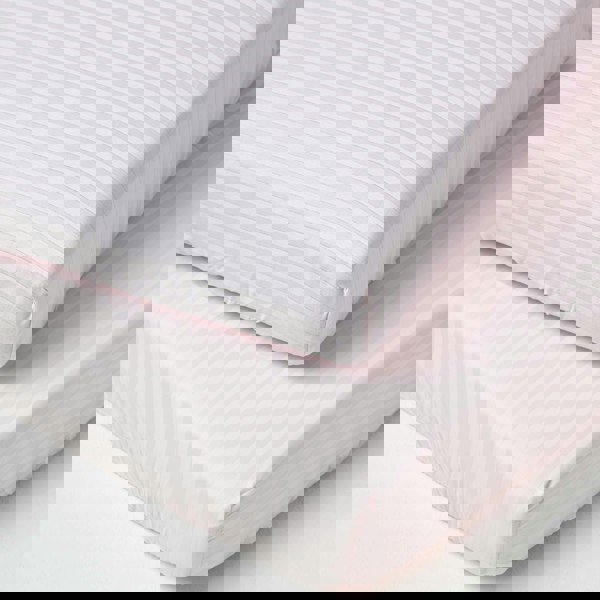 HOMESCAPES Cotton Stripe Fitted Cot Sheets 330 Thread Count, 2 Pack