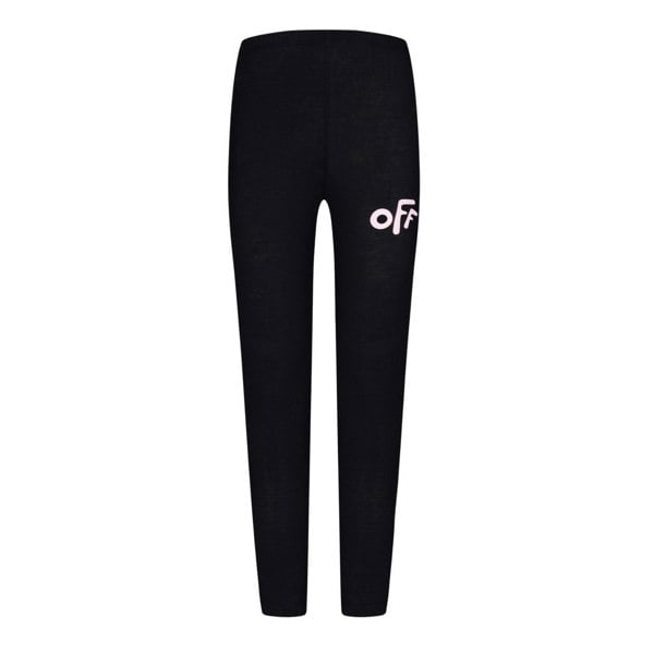 Off White Girls Rounded Slim Leggings - Black/Pink
