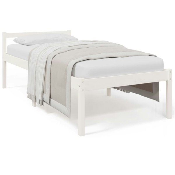 Berkfield Bed Frame White 90x190 cm Single Solid Wood Pine