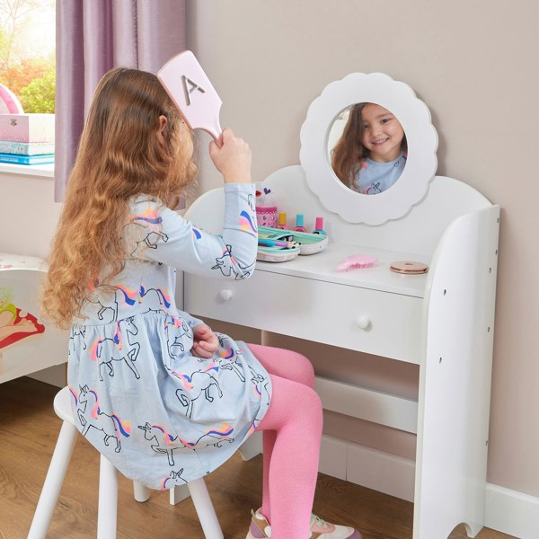 Liberty House Toys White Dressing Table and Stool Set