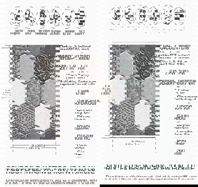 ANYHOUZ 10pcs Vinyl Wall Tile Bricklayer Pattern Textured 3D Waterproof