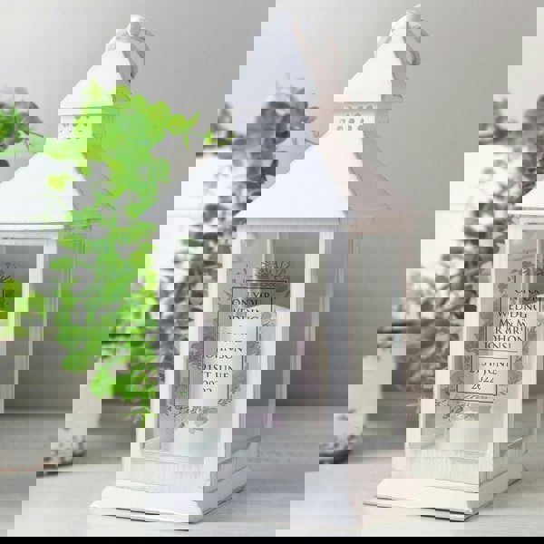 Personalised Memento Company Personalised Soft Watercolour White Lantern