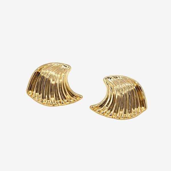 Uchi & Soto Nami Gold Wave Large Stud Earrings