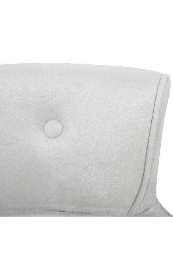 Living and Home Light Grey Low Back Velvet Dressing Footstool with Black Legs