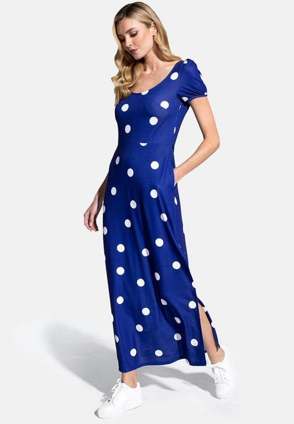 HotSquash Split Hem Scoop Neck Maxi Dress