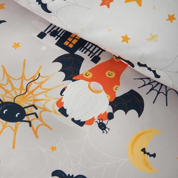 Catherine Lansfield Halloween Gonks So Soft Reversible Duvet Cover Set Natural