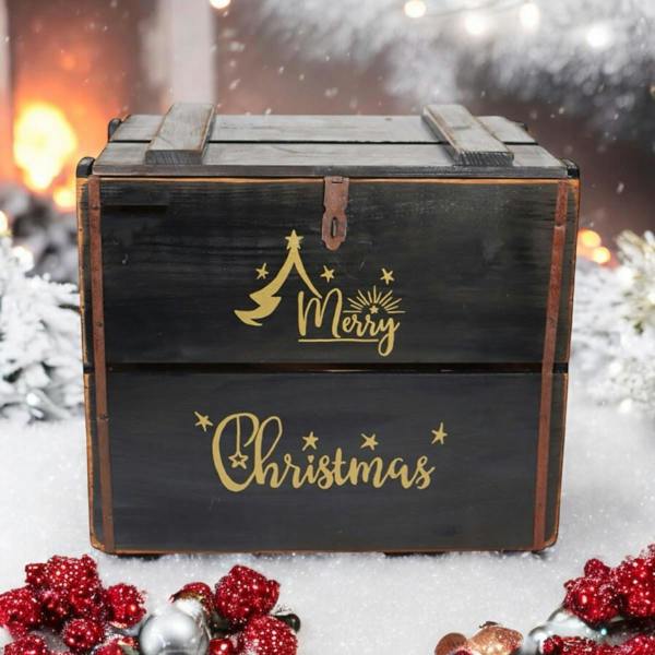 42CM BLACK WOODEN BOX
