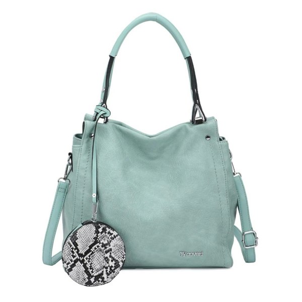 Stylex Accessories Serpentine Handbag with Snakeprint Pouch Purse Accessory