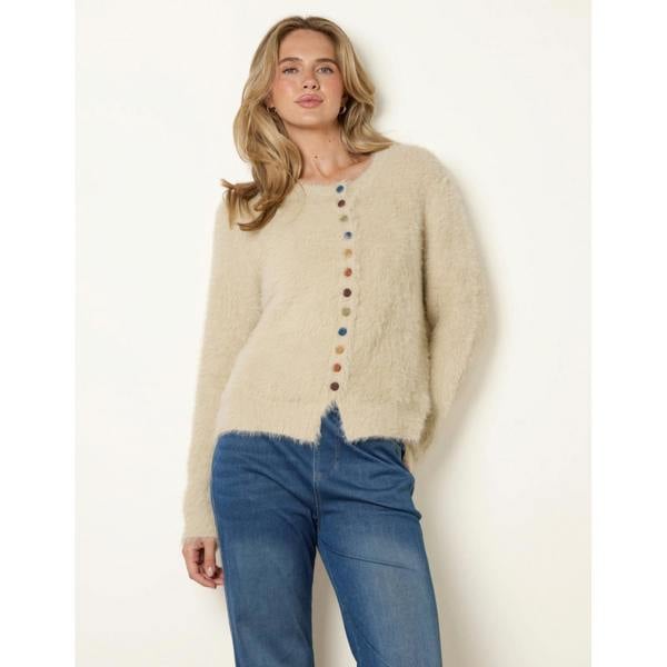 Blue Vanilla Cardigan With Multicolour Button