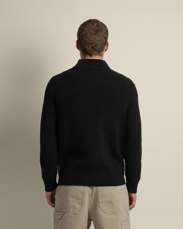 Larsson & Co Rib Panel Knitted 1/4 Zip Sweater