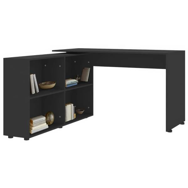 ADOV L Shaped Computer Desk with Storage Shelves, 130 x 60 x 75cm Corner Desk for Home Office