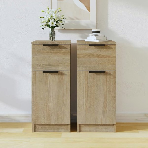 Berkfield Sideboards 2 pcs Sonoma Oak 30x30x70 cm Engineered Wood