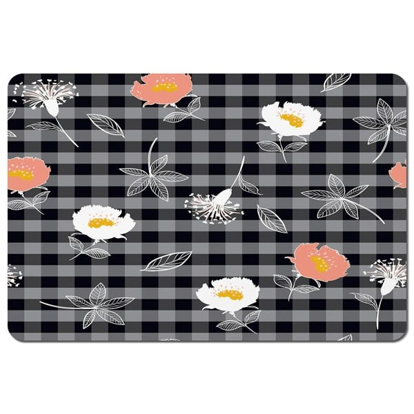 Benjamin Tate Design blooming hand drawn orange and white flowers (Placemat)