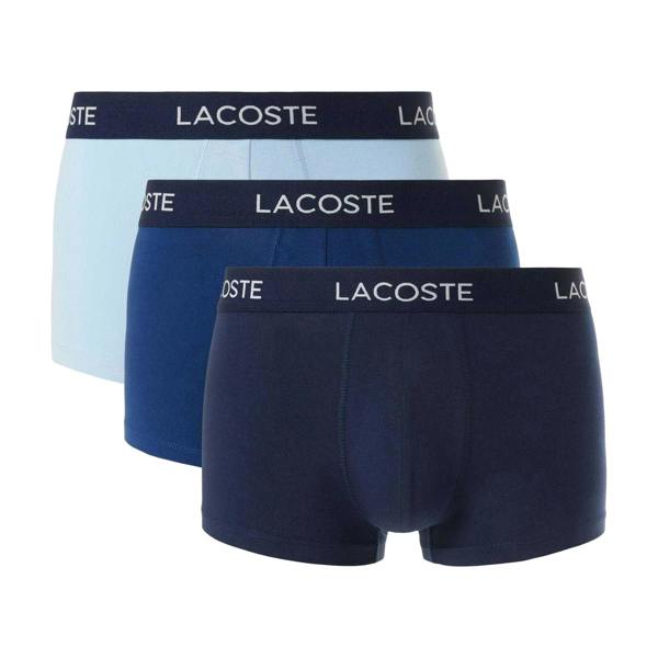 Lacoste Mens Cotton Stretch Boxer Shorts (Pack of 3) - Light Blue/Blue/Navy - 