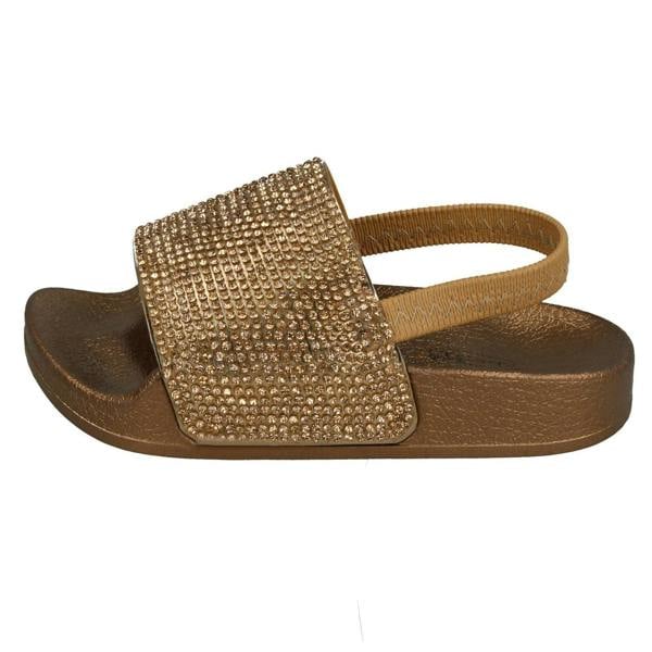 Spot On Girls Spot On Elasticated Diamante Sliders H0312