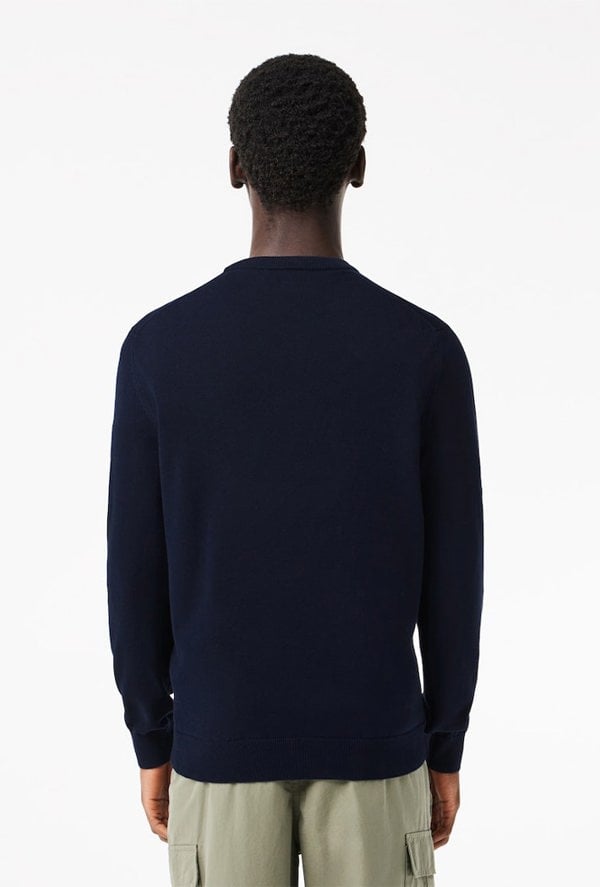 Lacoste Men's Monochrome Crew Neck Sweater - Navy