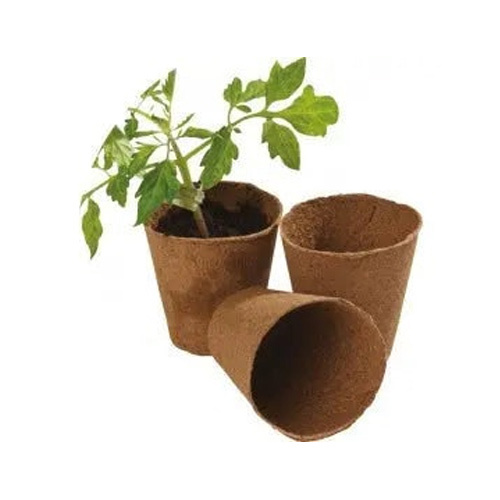 Round Fibre Pots 8cm 12 Pack - Biodegradable Seedling Pots