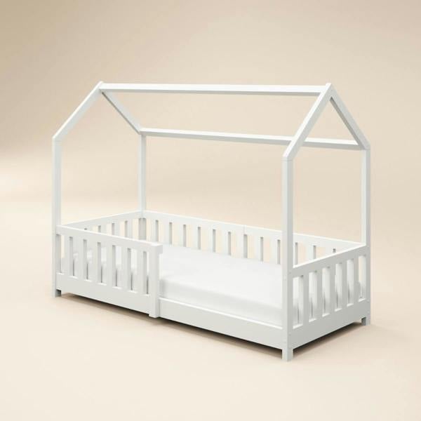 Flair Explorer Shorty Play House Floor Bed with Rails Wooden White