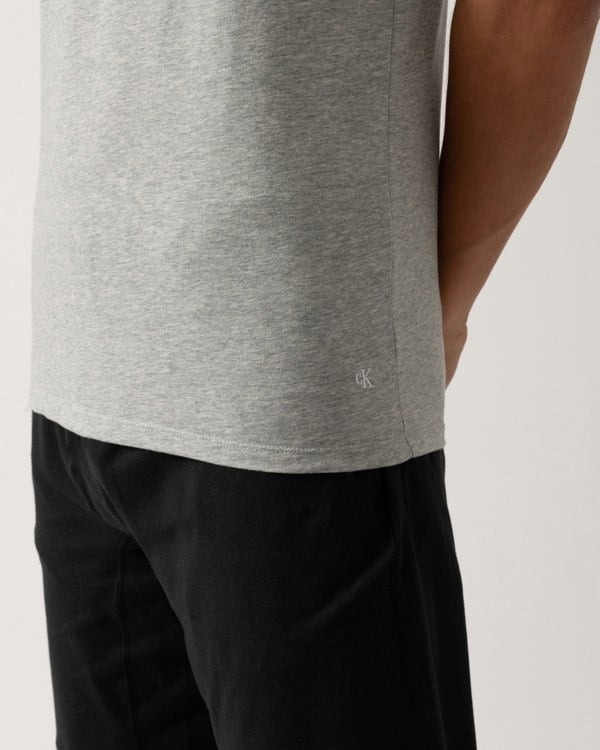 Calvin Klein Short Sleeve 3 Pack Mens T Shirts - Black/Grey Heather/White