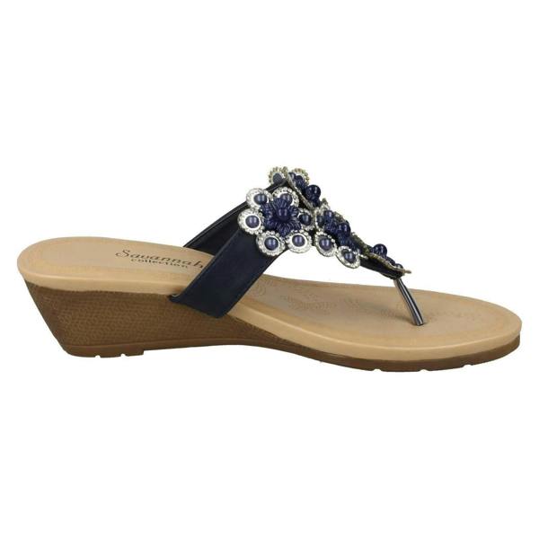 Savannah Ladies Savannah Mid Wedge Toepost Sandals