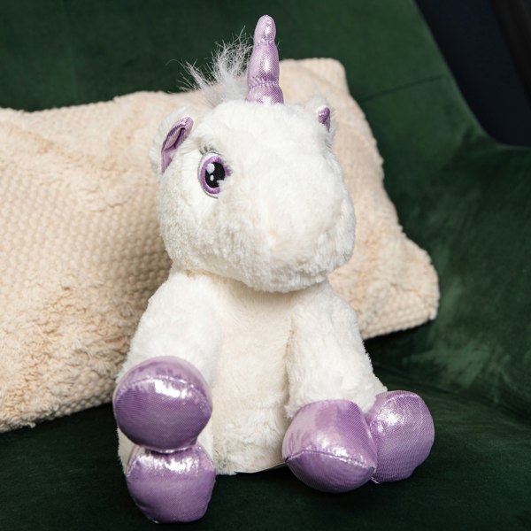 Samuel Alexander 24cm Plush White Unicorn with Sparkly Purple Horn and Hooves
