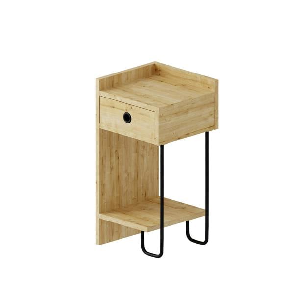 Decortie Sirius Modern Bedside Table with 1 Drawer Open Shelf Left Module Width 32cm