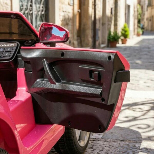 12V Audi TT RS Licensed Electric Car, Electric Ride On Toy with Remote Control, Dual Motors, 4-Wheel Suspension, Pink