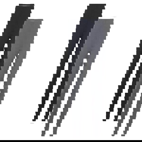 Mountain Warehouse Womens/Ladies Cotton Blend Leggings (Pack of 2) - Grey/Black - 