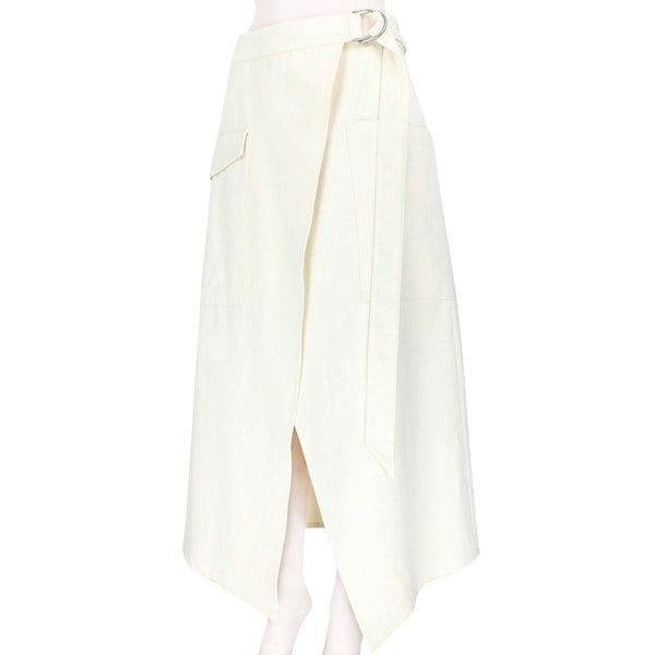 Raey midi wrap skirt in a luxurious cotton and linen blend twill fabric