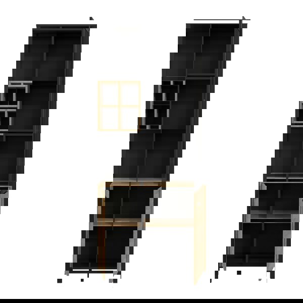 Furniture To Go High Rock Display Cabinet in Matt Black/Riviera Oak