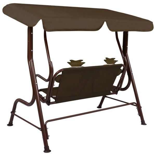 Berkfield Kids Swing Bench Brown 115x75x110 cm Fabric
