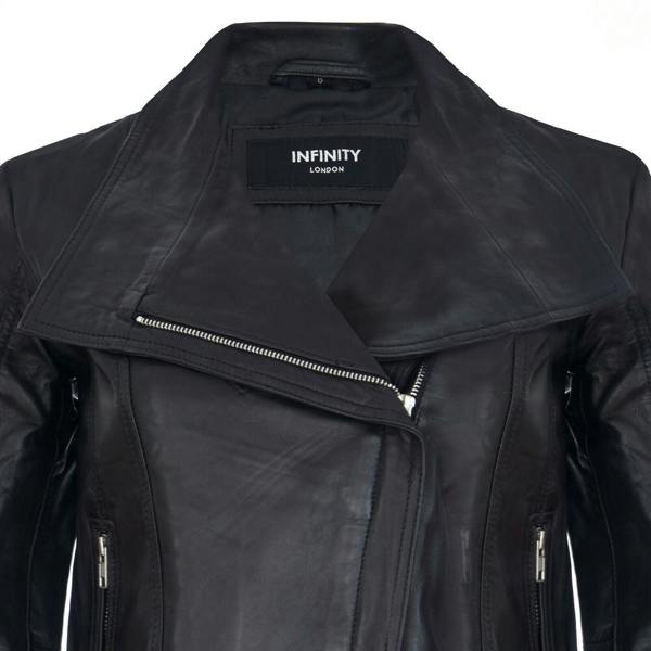 Infinity Leather Womens Leather Shawl Wrap Biker Jacket - Riga