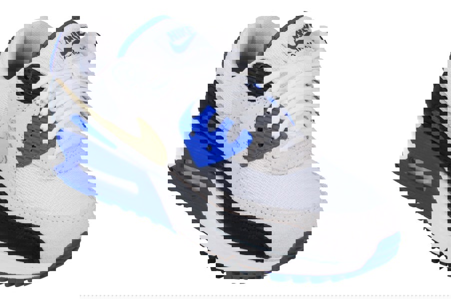 Nike Air Max 90 PRM Mens Trainers Hf3449  100 - White Khaki Racer Blue Black 100 - Photo 3