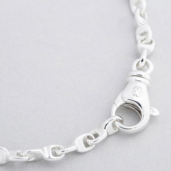 T. H. Baker Argentium Silver 7.6 Inch Anchor Chain Bracelet ARG-943030-7.6