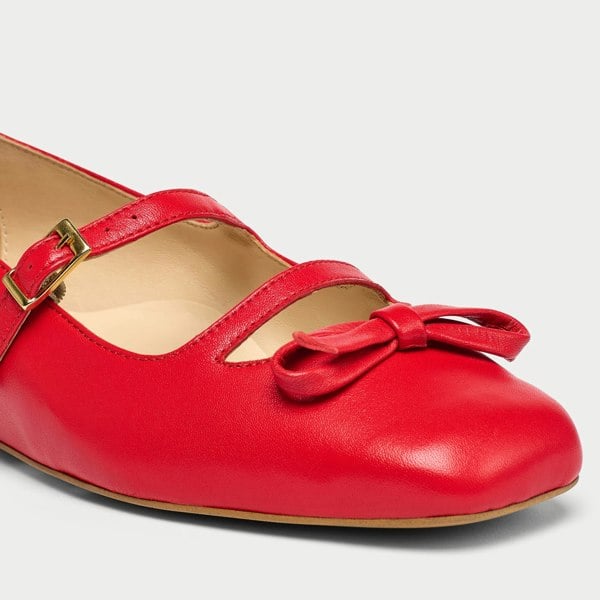 Calla Alexa Mary Jane Style Shoes for Bunions & Wide Feet - Red Leather