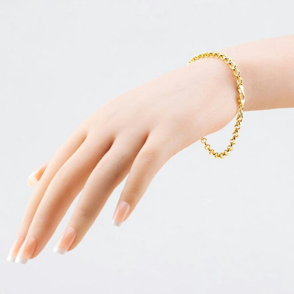 T. H. Baker 9ct Gold 7.5 inch Belcher Chain Bracelet HRB130-7.5