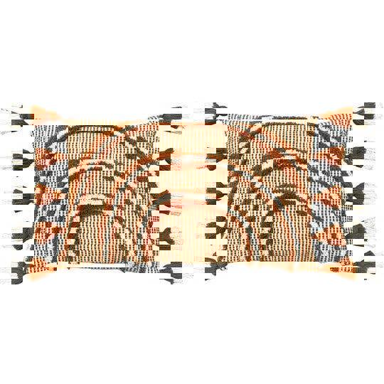 Furn Rainbow Tufted Tassel Cushion Cover - Brick Red