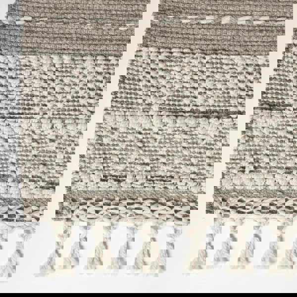 HOMESCAPES Patna Beige & Natural Kilim Wool Rug