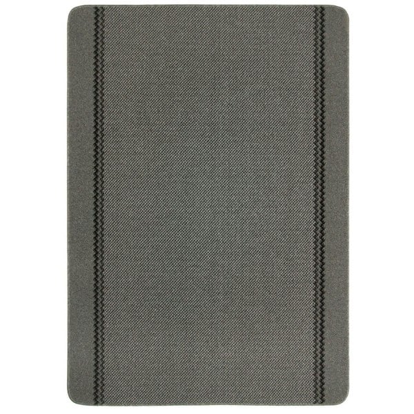 Machine Washable Dark Grey Design Mats | Bordered Line
