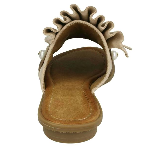 Spot On Ladies Spot On Pearl Trim Mules