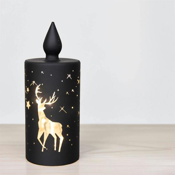 17cm Christmas Stag Candle LED Glass Decoration with Warm White Lights image 3
