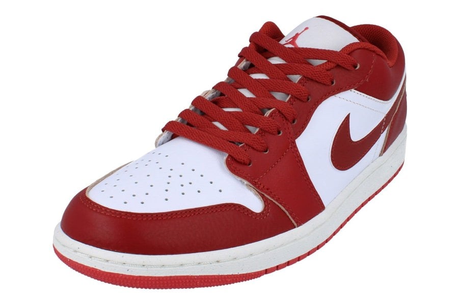 Nike Air Jordan 1 Low SE Mens Trainers Fj3459  160 - White Dune Red Lobster Sail 160 - Photo 0
