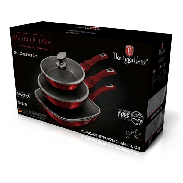 Berlinger Haus 6-Piece Frying Pan Set Berlinger Haus BH/6189 Burgundy Collection