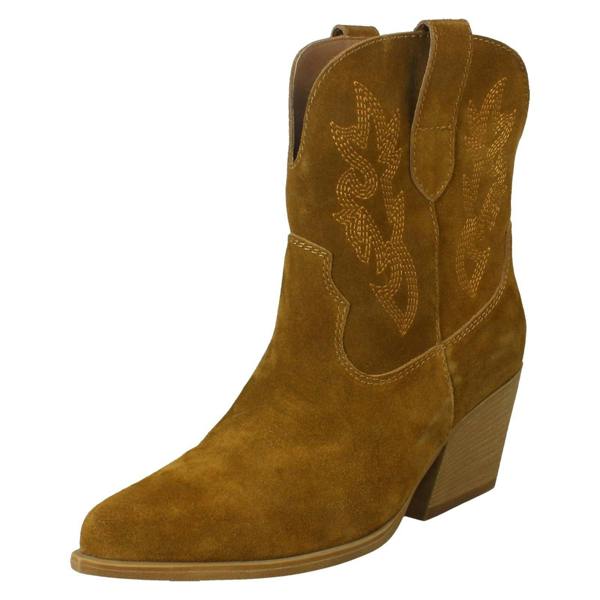 Spot On Ladies Spot On Leather Slip On Cowboy Boots F51248