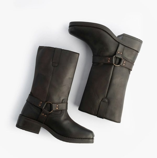 Woodland HIGH HARLEY Mens Leather Western Boots Dark Brown