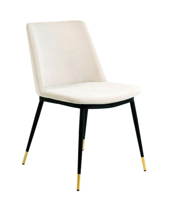 Furniture Edit Evora Cream Velvet Chair Gold Legs Set of 2