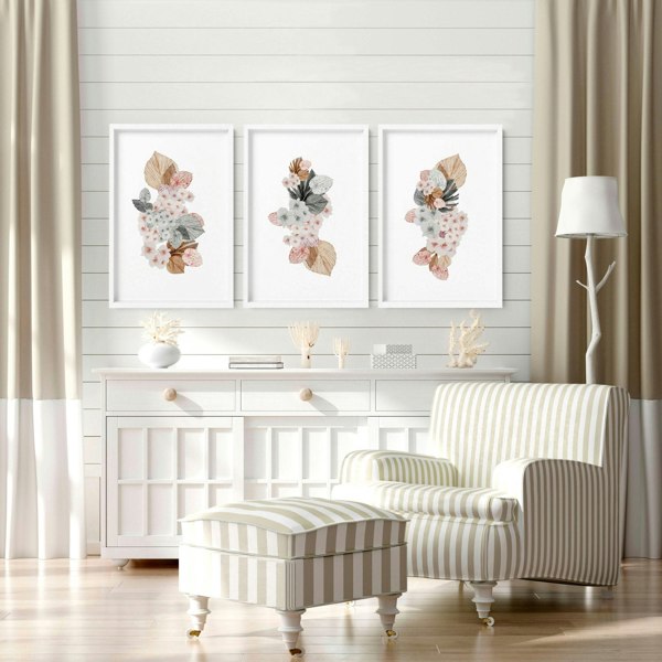 Botanicals artwork | set of 3 wall art prints